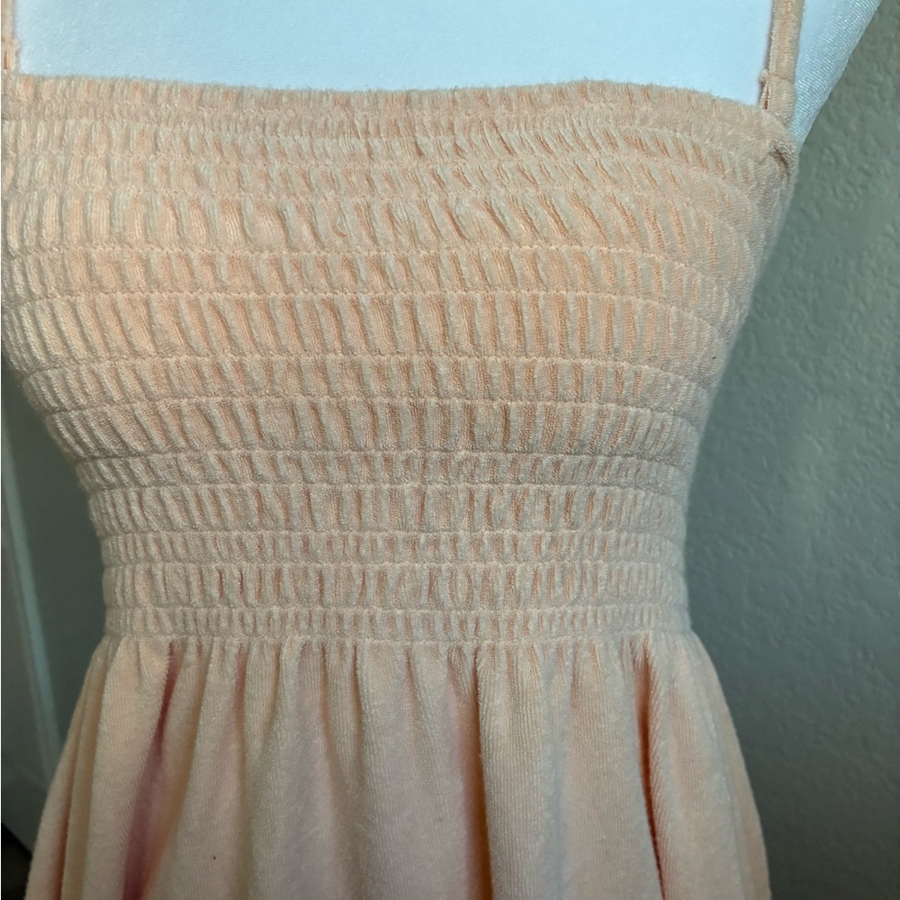 Uniqlo Light Peach Terry Cloth Midi Dress - Picture 5 of 6